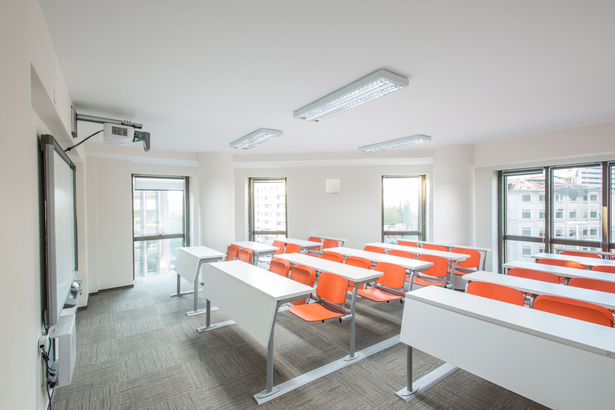 classroom orange chairs A