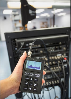 RF Explorer Pro Audio Edition Connected to Wireless Mic System 2