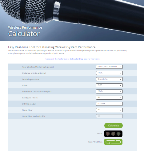 Wireless Performance Calculator 